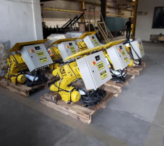 Talha Elétrica de Cabo de Aço com Trole Motorizado